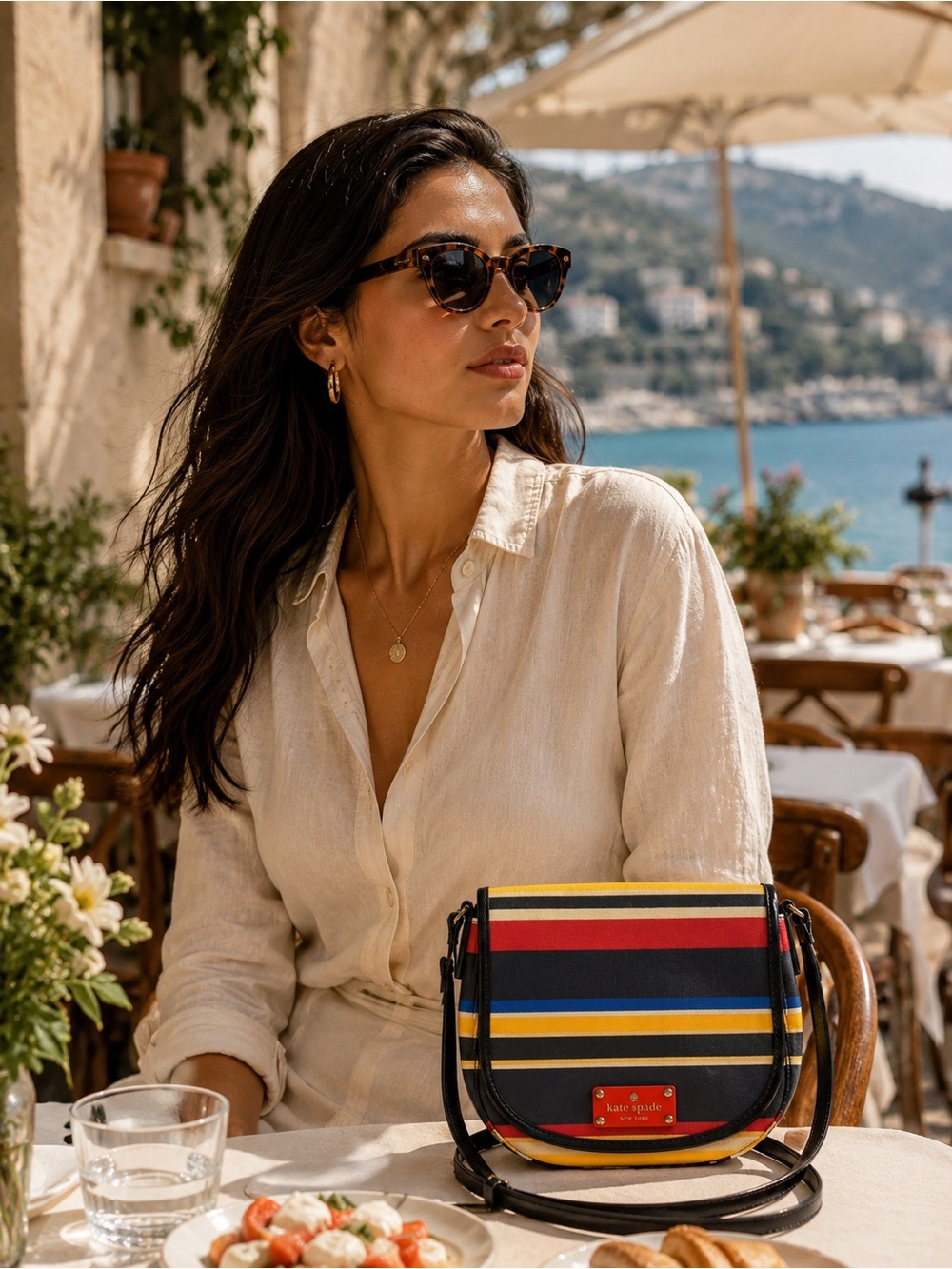 🌈🌈Kate Spade Colorful Striped Crossbody Bag